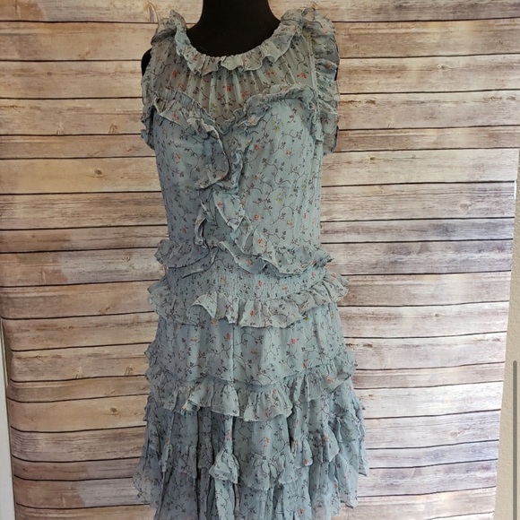 Rebecca Taylor Ruffle Trimmed Silk Chiffon Dress - Picture 7 of 7